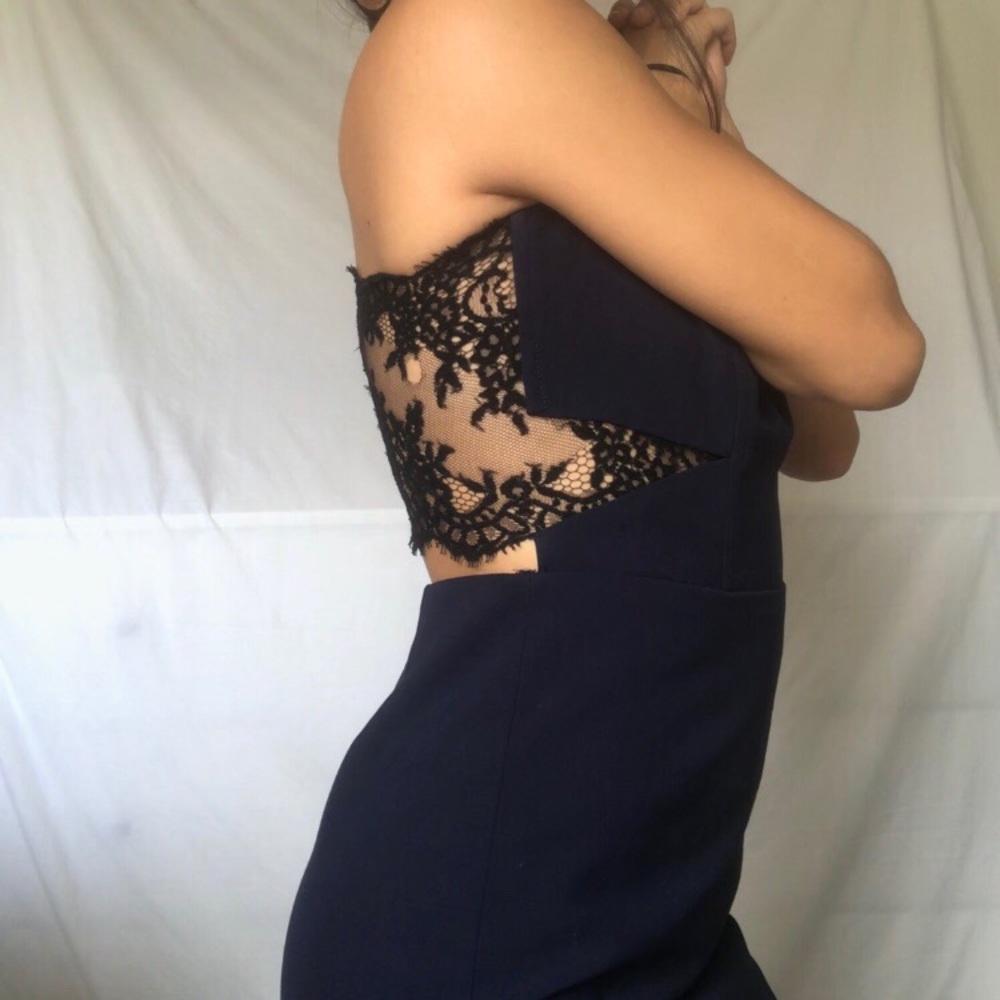 NAVY BLUE COCKTAIL DRESS BY MASON X MICHELLE MASON - Picture 4 of 7
